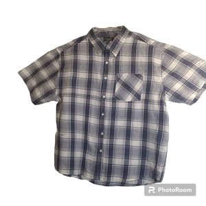 Fourcast Mens Blue Plaid Short Sleeve Button Down Shirt sz 5X